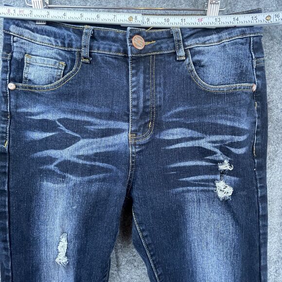 Junbaoss Jeans Mens 30 Skinny Stretch Faded Ripped - Picture 7 of 8